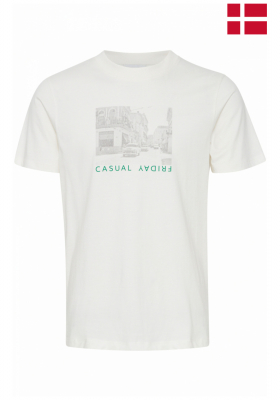 CASUAL FRIDAY Thor 4734, Fehér Rövid Ujjú Póló 