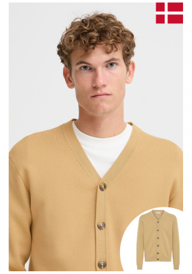 CASUAL FRIDAY Angar 6024, Sárga Kötött Kardigán