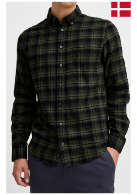 CASUAL FRIDAY Anton 4779, Zöld Kockás Hosszú Ujjú Ing