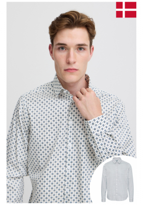 Ingek és nyakkendők - Hosszú ujjú CASUAL FRIDAY Anton 5348, Fehér Mintás Hosszú Ujjú Ing CASUAL FRIDAY Anton 5348, Fehér Mintás Hosszú Ujjú Ing