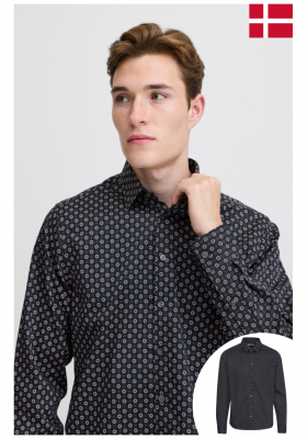 Ingek és nyakkendők - Hosszú ujjú CASUAL FRIDAY Anton 5348, Sötétkék Mintás Hosszú Ujjú Ing CASUAL FRIDAY Anton 5348, Sötétkék Mintás Hosszú Ujjú Ing