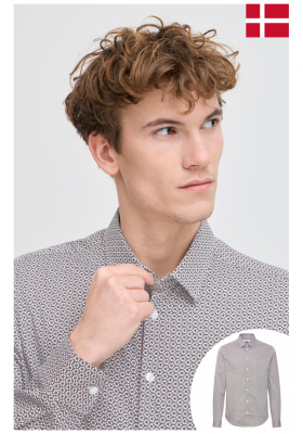 CASUAL FRIDAY Fridi 5588, Szürkésbarna Hosszú Ujjú Ing