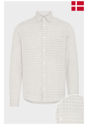 CASUAL FRIDAY Hansson 6163, Szürke Kockás Hosszú Ujjú Ing