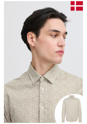 Ingek és nyakkendők - Hosszú ujjú CASUAL FRIDAY Jermemy 5438, Natur Virágos Hosszú Ujjú Ing CASUAL FRIDAY Jermemy 5438, Natur Virágos Hosszú Ujjú Ing