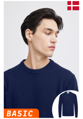 CASUAL FRIDAY Karl 3970, Kék Kötött Gyapjú Pulóver, NOOS