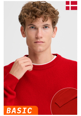 CASUAL FRIDAY Karl 3970, Piros Kötött Gyapjú Polóver NOOS