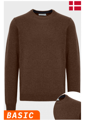 CASUAL FRIDAY Karl 3970, Sötétbarna Kötött Gyapjú Pulóver NOOS