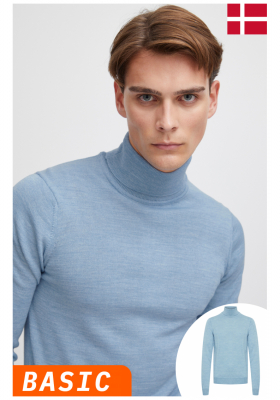 CASUAL FRIDAY Konrad Merino 1483, Világoskék Kötött Garbo Pulóver, NOOS