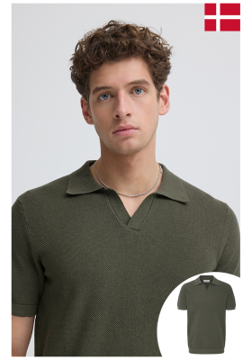  CASUAL FRIDAY Mateo 5399, Sötétzöld Kötött Rövid Ujjú