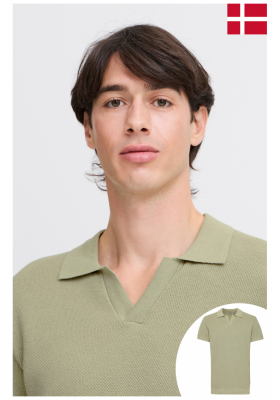 CASUAL FRIDAY Mateo 5399, Zöld Kötött Rövid Ujjú