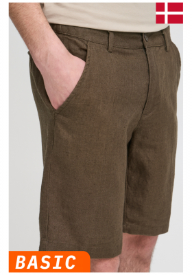 CASUAL FRIDAY Pandrup 5166, Barna Lenvászon Rövidnadrág