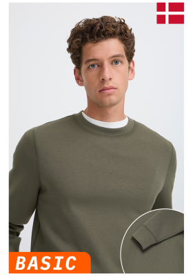 CASUAL FRIDAY Sebastian 4731, Szürkészöld Környakú Pulóver