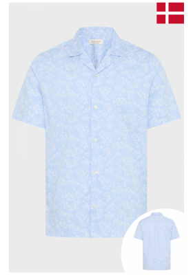 CASUAL FRIDAY Walker 5480, Világoskék Virágmintás Rövid Ujjú Ing