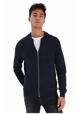 CASUAL FRIDAY Zipper 1986, Kék Kötött Kardigán