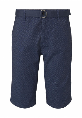 TOM TAILOR Yarndye Tailored 6340, Sötétkék Chino Rövidnadrág