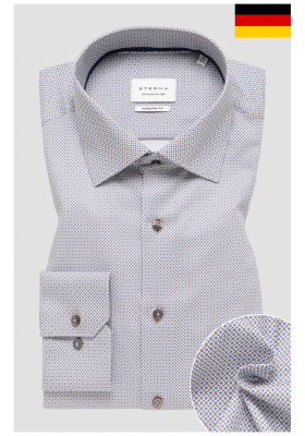 ETERNA Modern Fit 1289, Világoskék, Mintás Hosszú Ujjú Ing