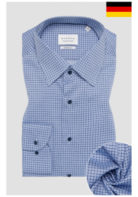 ETERNA Modern Fit 2640, Égkék Mintás Hosszú Ujjú Ing