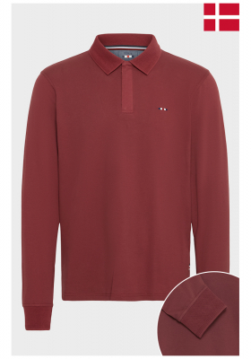  FQ1924 Drummond 0862 Bordó Hosszú Ujjú Ingpóló