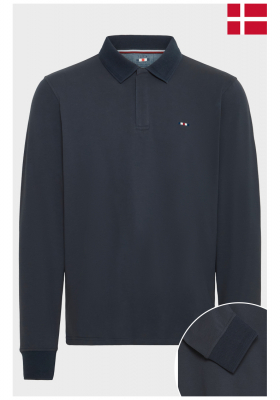 FQ1924 Drummond 0862 Kék Hosszú Ujjú Ingpóló