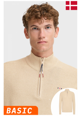 FQ1924 Granby 0884, Bézs Kötött Cipzáros Pulóver