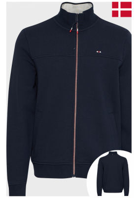 FQ1924 William 0798, Sötétkék Cipzáros Pulóver 