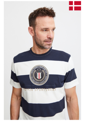 FQ1924 TOM 0645, Fehér Csíkos Rövid Ujjú Póló