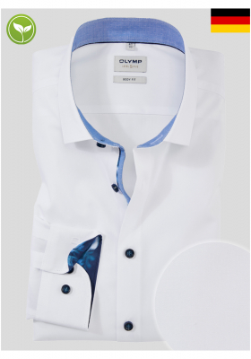 Ingek és nyakkendők - Hosszú ujjú OLYMP Level Five 2090, Fehér Hosszú Ujjú Ing, Body fit, Modern Kent OLYMP Level Five 2090, Fehér Hosszú Ujjú Ing, Body fit, Modern Kent