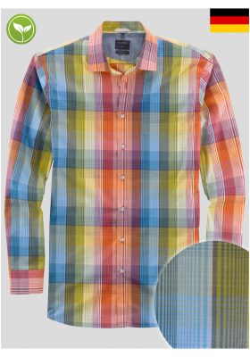 OLYMP Casual 4008, Piros Hosszú Ujjú Ing, Modern fit, Kent