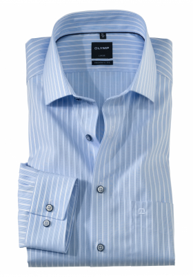 OLYMP Luxor 1320, Kék Hosszú Ujjú Ing, Modern fit, Global Kent 