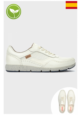 PIKOLINOS Fuencarral M4U-6312, Fehér Borjúbőr Sneaker Félcipő