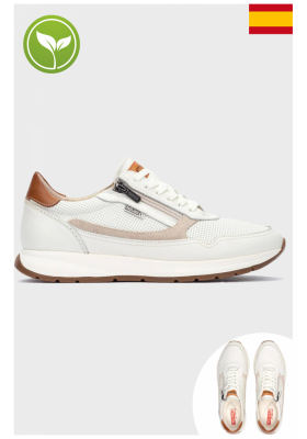 PIKOLINOS Getafe M2B-6263C3, Fehér Borjúbőr Sneaker Félcipő