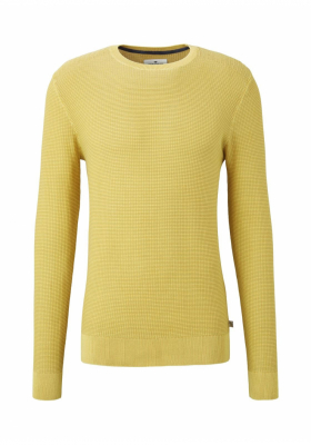 TOM TAILOR Structured 7181, Sárga Kötött Pulóver