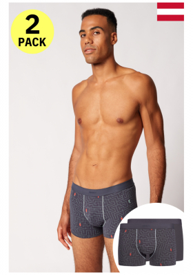 SKINY Cotton Multipack 6177, Szürke Boxeralsó Dupla Csomag