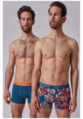 SKINY Cotton Multipack 6487, Kék Boxernadrág, Dupla Csomag