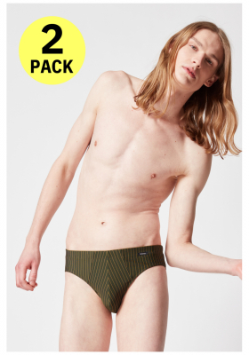 SKINY Micro Multipack 6773, Zöld-Csíkos Alsónadrág, Dupla