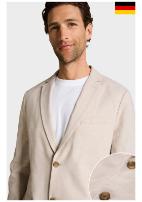 TOM TAILOR 0341, Világos Bézs Pamut-Len Zakó