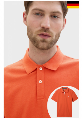 TOM TAILOR 1006, Narancs Rövid Ujjú Ingpóló