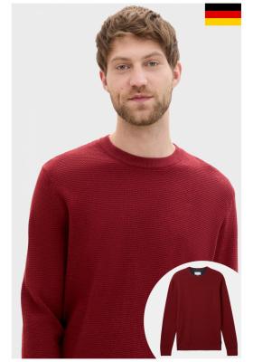 TOM TAILOR 1186, Bordó Kötött Pulóver