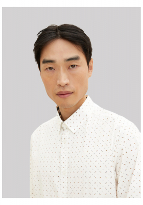 Ingek és nyakkendők - Hosszú ujjú TOM TAILOR 2364, Fehér Hosszú Ujjú Ing  TOM TAILOR 2364, Fehér Hosszú Ujjú Ing