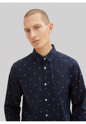 Ingek és nyakkendők - Hosszú ujjú TOM TAILOR 2364, Kék Hosszú Ujjú Ing TOM TAILOR 2364, Kék Hosszú Ujjú Ing