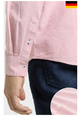 TOM TAILOR 2640, Pink Csíkos Hosszú Ujjú Ing
