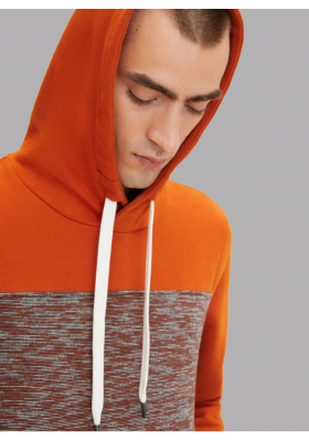 TOM TAILOR 2925 Narancssárga/Kék Kapucnis Pulóver