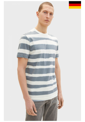TOM TAILOR 5557, Kék-Fehér Csíkos Rövid Ujjú Póló