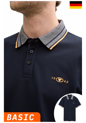 TOM TAILOR 5629, Sötétkék Rövid Ujjú Ingpóló