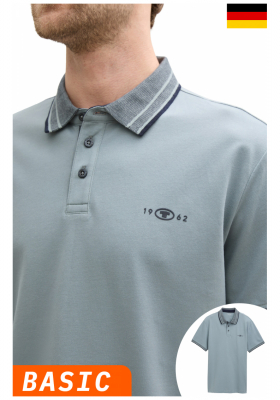 TOM TAILOR 5629, Szürke Rövid Ujjú Ingpóló