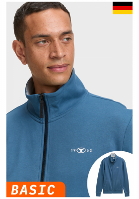 TOM TAILOR 5645, Kék Cipzáros Pulóver NOOS