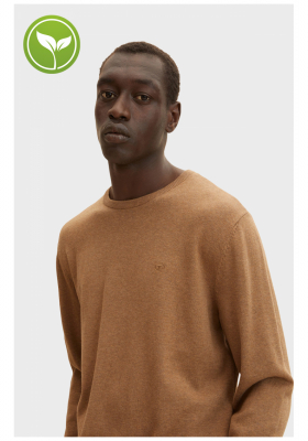 TOM TAILOR 7661, Barna Környakú Pulóver