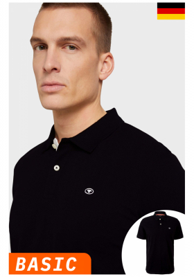 TOM TAILOR 7713, Fekete Rövid Ujjú Ingpóló