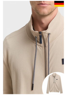 TOM TAILOR 7792, Drapp Cipzáros Pulóver