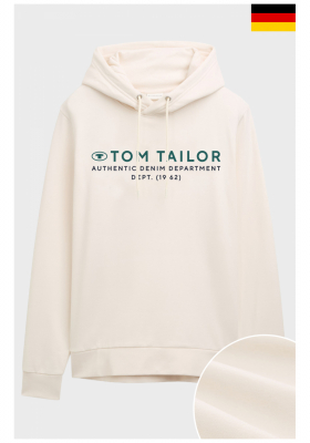 TOM TAILOR 7825, Törtfehér Kapucnis Pulóver